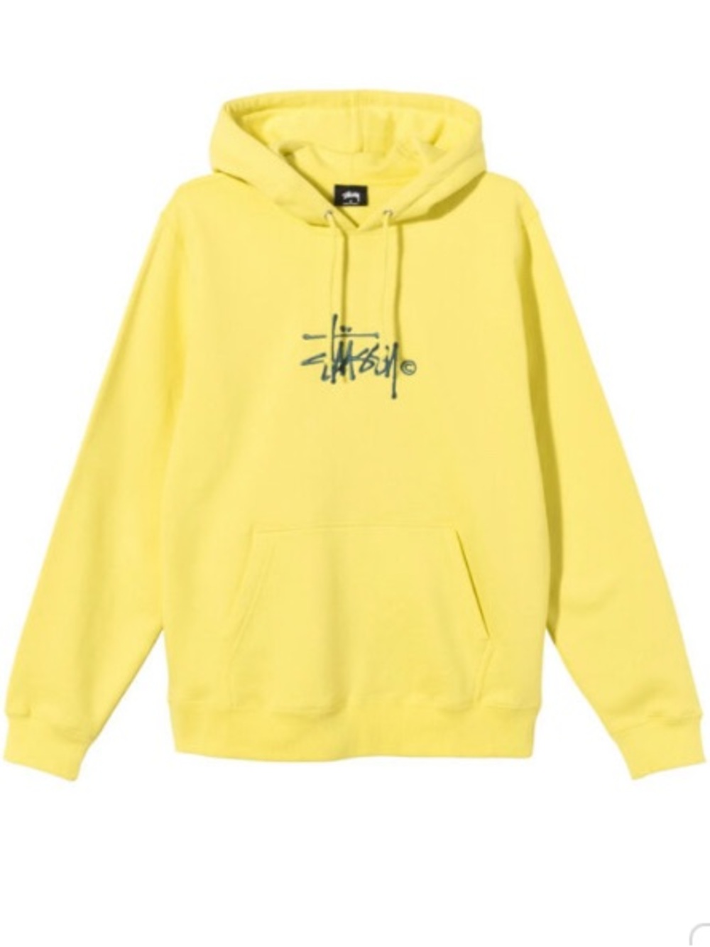 Stussy Yellow Crewneck Hoodie with Script Logo